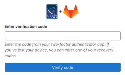 NRAO Gitlab MFA code