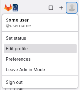 NRAO Gitlab User Menu