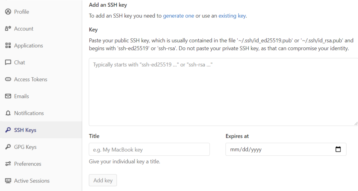Gitlab-sshkey