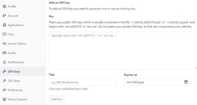 Gitlab-sshkey