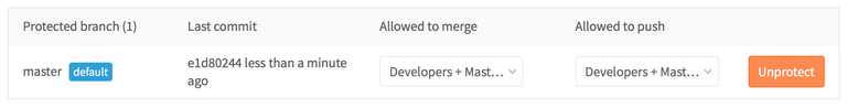 Gitlab unprotect branch