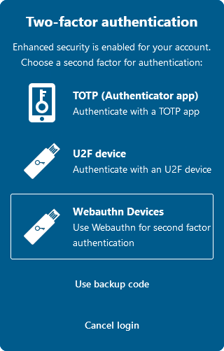 Astrocloud login 2fa selector