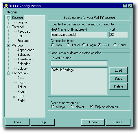 Putty Configuration