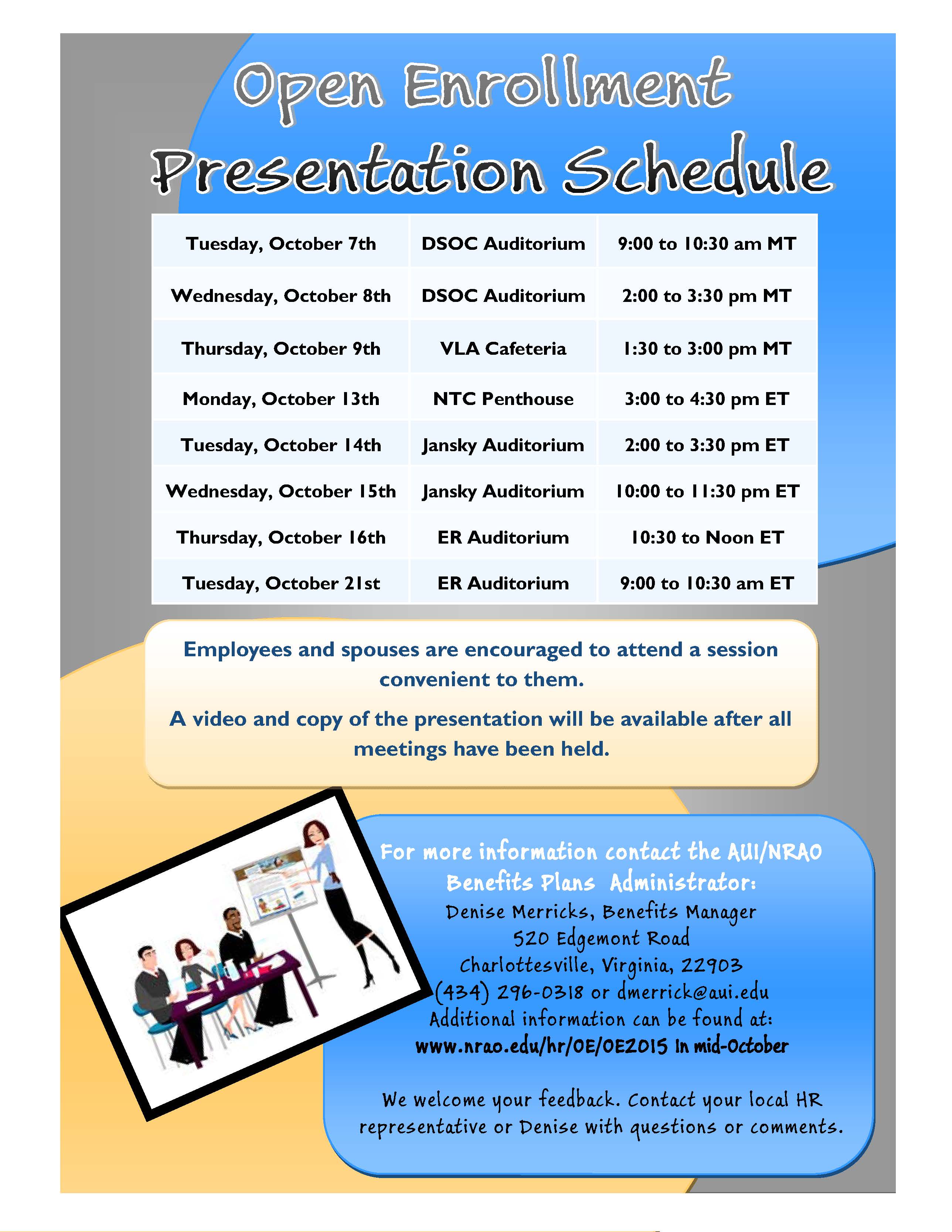 Presentation Schedule 2014